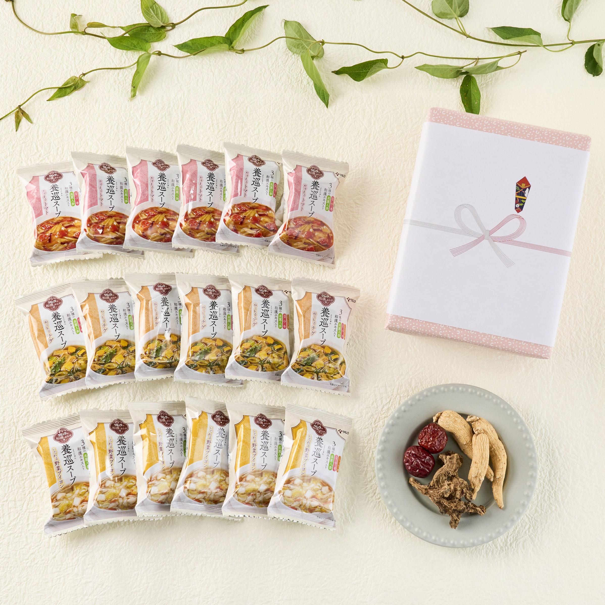 【ギフト】ツムラの和漢ぷらす養巡スープ2個セット(包装紙:なでしこ)